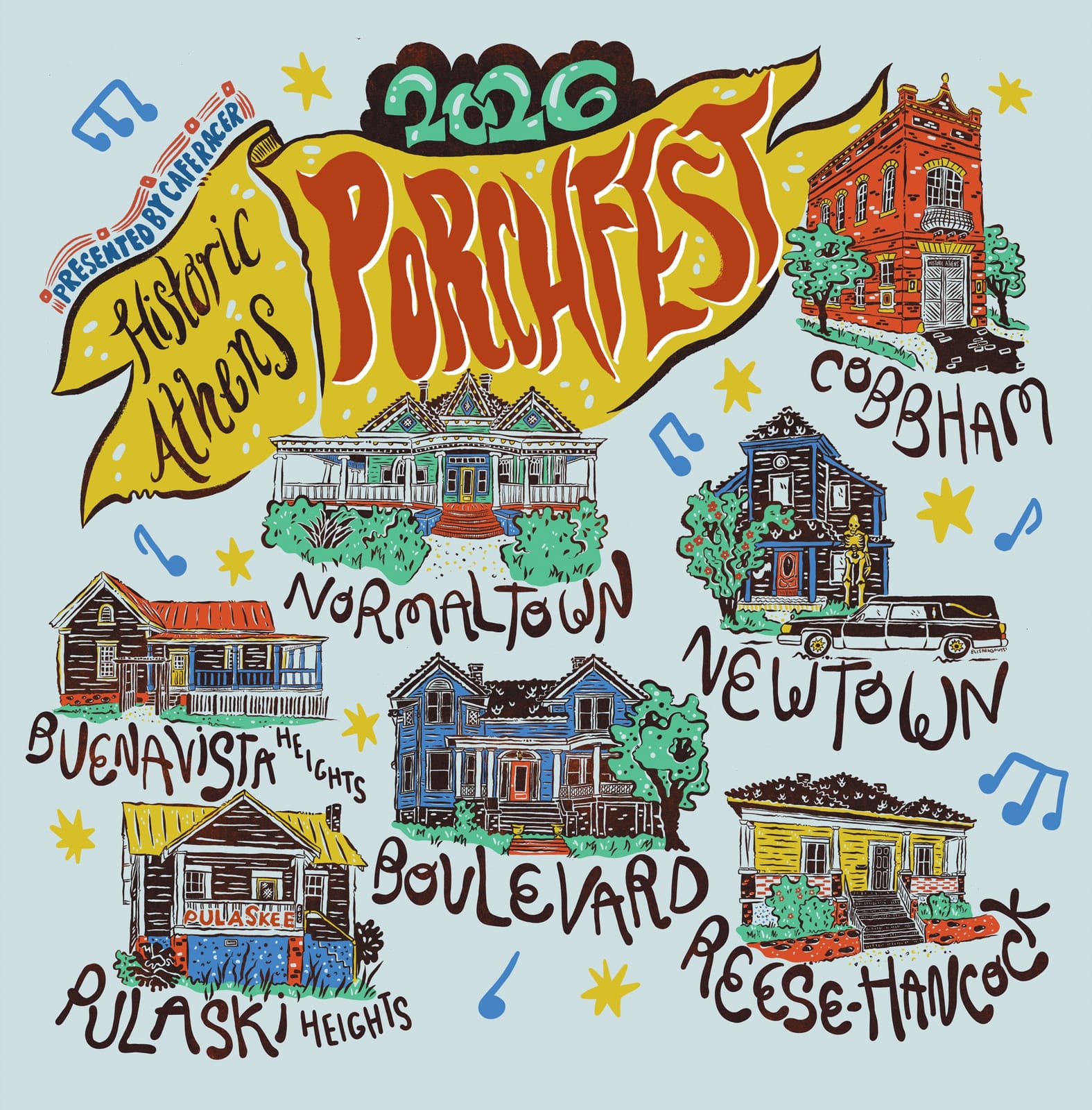 Historic Athens Porchfest 2026 — Boulevard, Buena Vista Heights, Cobbham, Newtown, Normaltown, Pulaski Heights, and Reese-Hancock